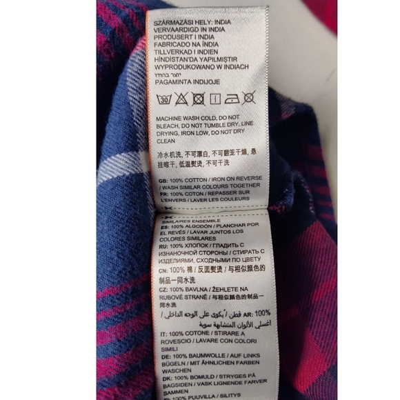 Superdry‎ Bailee Mixed Check Shirt US Size 6 100% Cotton Plaid Flannel Button up - Picture 9 of 13